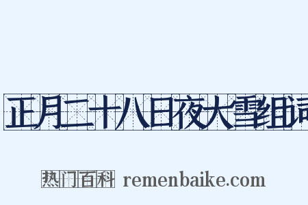 正月二十八日夜大雪组词是什么意思的图片